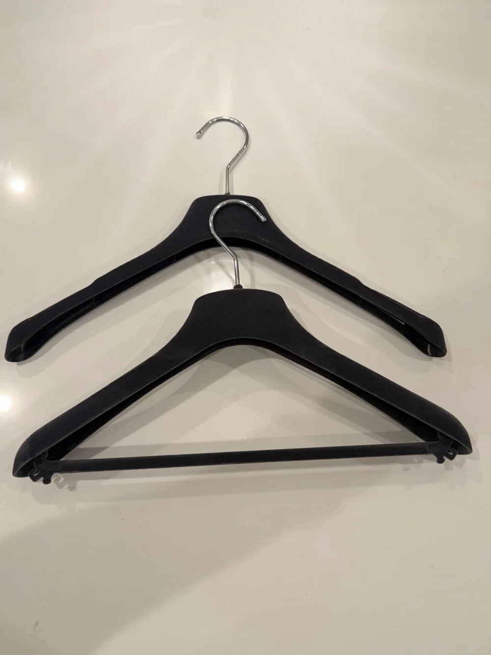 Dior Black Velvet Hangers with Silver Hooks - Pair
